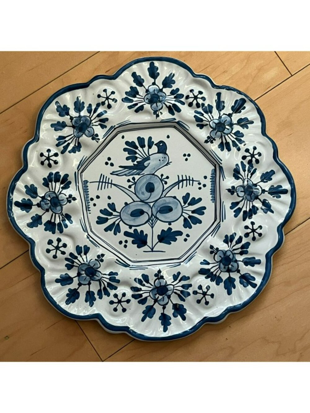 Vintage-Inspired Blue & White melamine plate